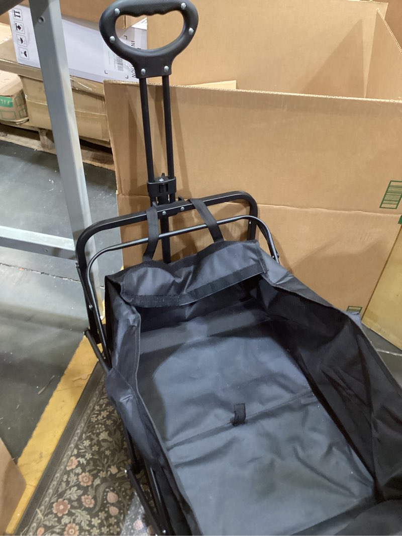 Condition photo showing Good Condition for collapsible folding outdoor utility wagon black handpulled camping cart 