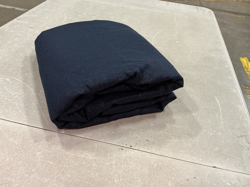 Condition photo showing Good Condition for european linen room darkening curtain, 48x84, navy single panel