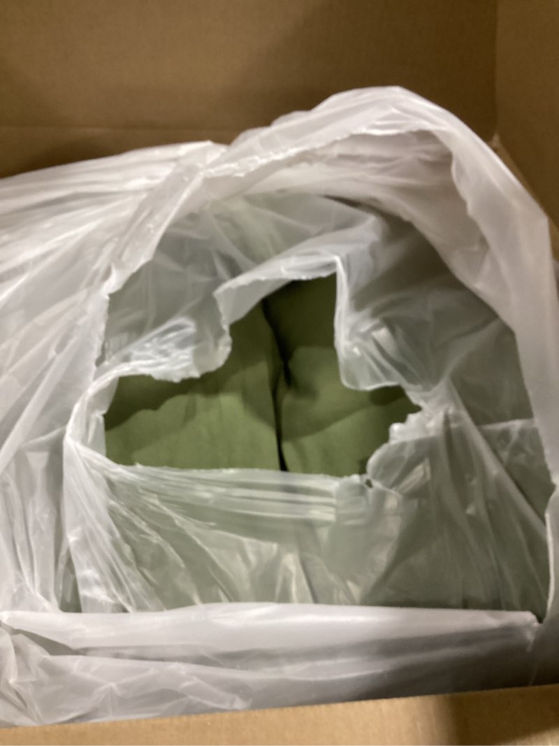 Condition photo showing Good Condition for Andency Olive Green California King Comforter Set, 3 Pieces Boho Men Bedding Set & Collections, Farmhouse Tufted Fluffy Bedding Comforter Set for All Seasons (1 Comforter 104x96In, 2 Pillowcases) 09 - Olive Green California King (104"x96")
