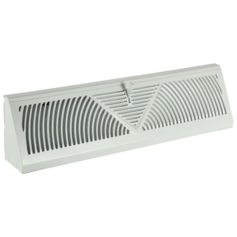RELIABILT 2-1/2-in x 15-in 180-degrees Steel White Baseboard diffuser ( Outside Width- 18-in )