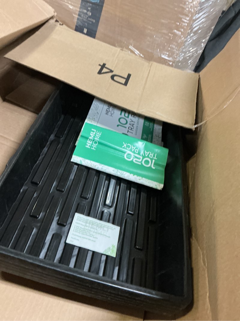 Condition photo showing Good Condition for 1020 seed starting trays - 5-pack reusable plastic germination trays for microgreens & seedlings black