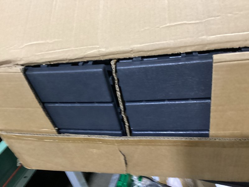 Condition photo showing As Is for 60 sq. ft plastic interlocking deck tiles,60 pcs patio deck tiles,12"x12" waterproof outdoor flooring all weather use, patio floor decking tiles for porch poolside balcony backyard