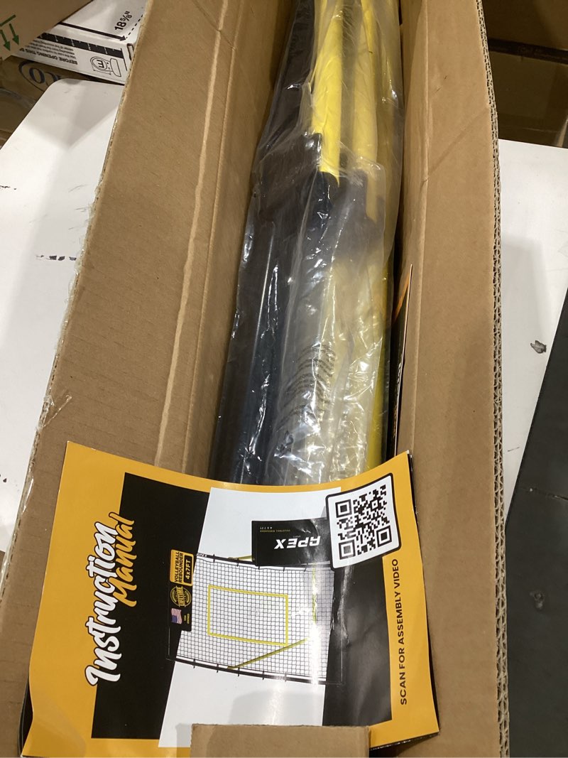 Condition photo showing As Is for adjustable volleyball rebounder net 7x4 ft – bounce back training equipment with angle customization for practicing volleying, bumping, spiking – durable & portable with travel bag