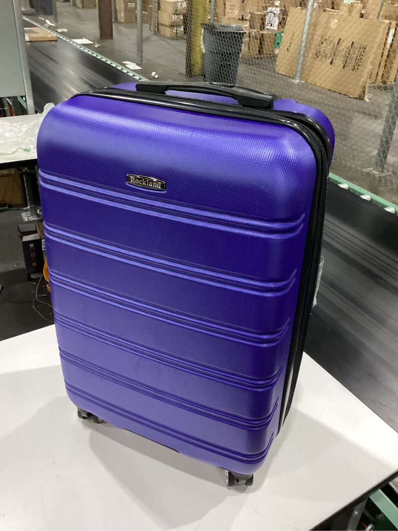 Rockland Melbourne Hardside Expandable Spinner Wheel Luggage, Medium 24", Blue 24" Medium Blue
