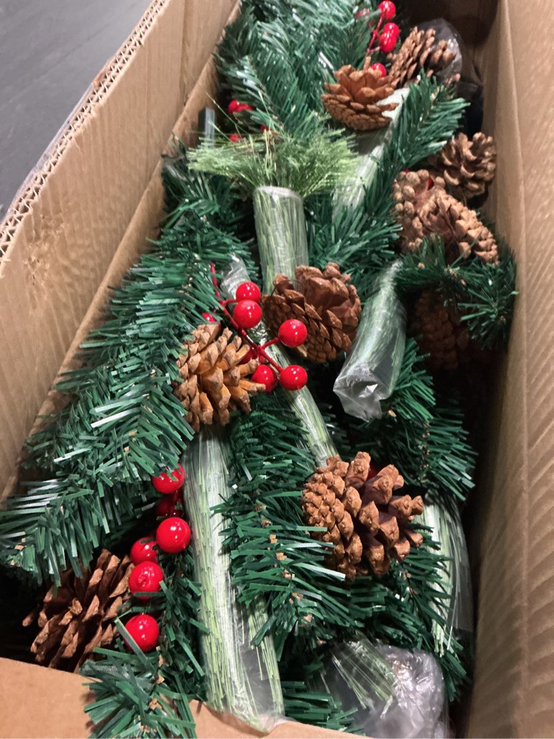 Condition photo showing New/Like New for 2 Pack Christmas Tree,3FT Artificial Christmas Entrance Tree with Ornaments and Lights Battery Oprated,Mini Xmas Trees for Front Door,Pathway, Tabletop, Entryway, Entrance Christmas Decorations