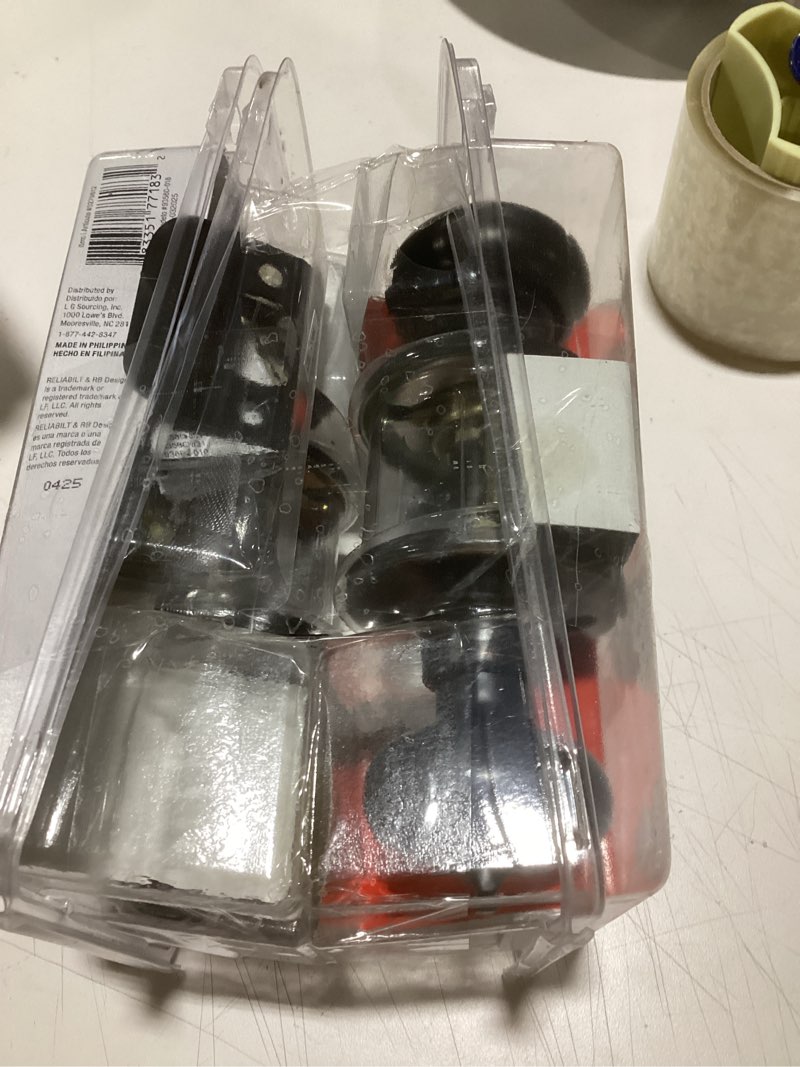 privacy door knobs, 4 pack matte black door knobs with lock, bed and bath door knob interior keyless locksets, round door handles reversible for left right handed doors