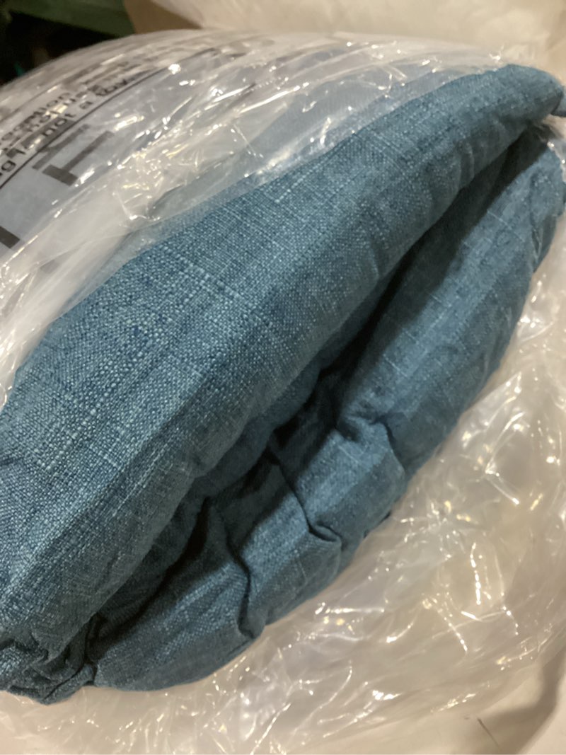 Condition photo showing Good Condition for Wenqik 3 Pcs Outdoor Bench Cushion Set Waterproof Tufted Patio Cushion Loveseat Seat Pad with 2 Throw Pillows Memory Foam Settee Bench Pad for Indoor Sofa Wicker Couch Window Seat(36x14 in,Blue) Blue 36x14 in