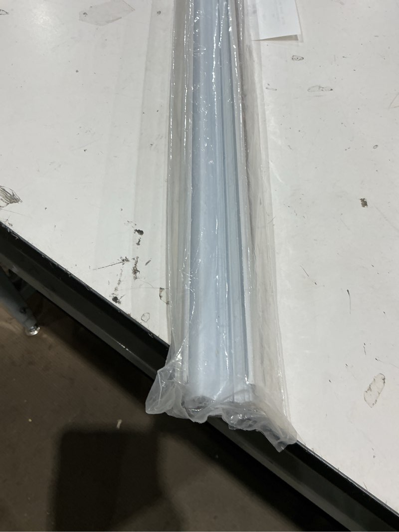 Condition photo showing As Is for m-d building products 32 in. white vinyl & rubber cinch slide-on interior light & sound under door seal