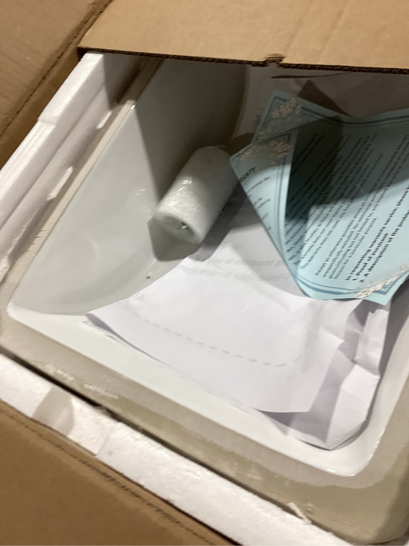 Condition photo showing Good Condition for undermount bathroom sink rectangle, hugsleek interior bowl size 18 x 13 inch white porcelain ceramic vessel sink under counter exterior size 20x15in rectangular bath sink basin lavatory fireclay 18"x13" white undermount