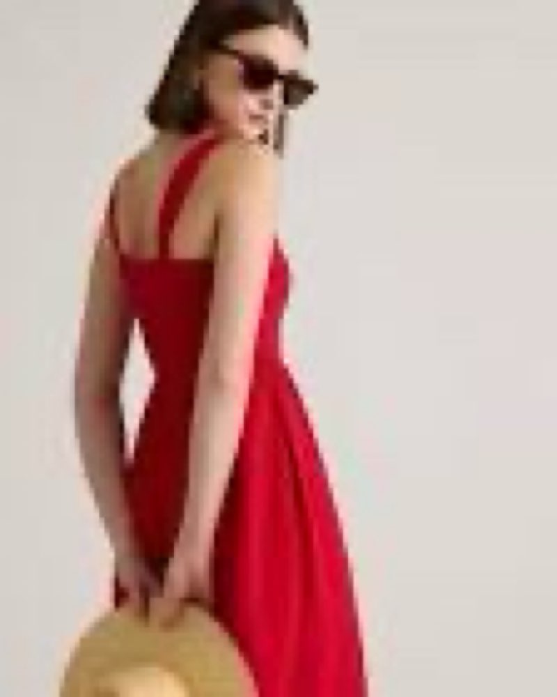 Quince 100% Organic Cotton Gauze Smocked Wide Leg Jumpsuit / S / Wild Cherry