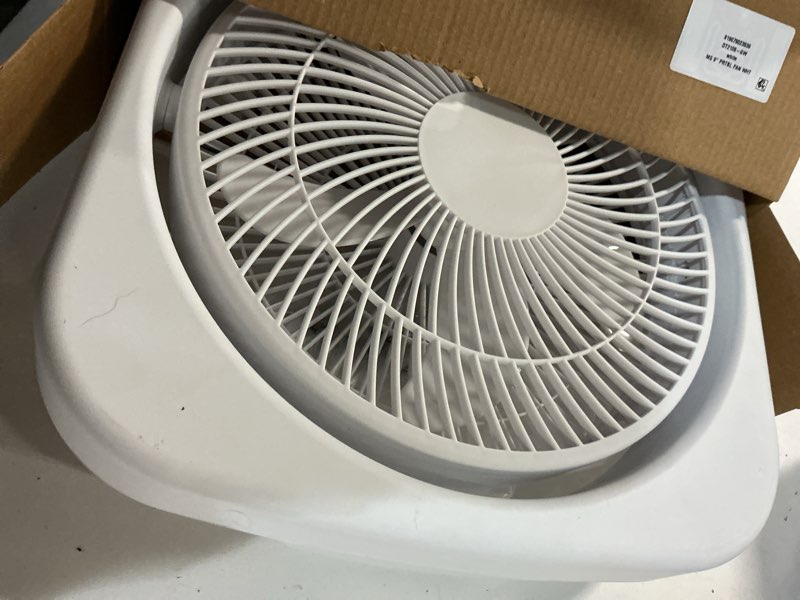 Condition photo showing As Is for mainstays 9" portable fan white