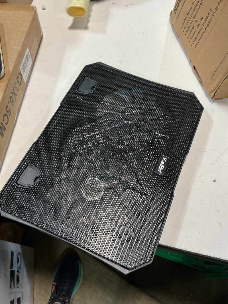 Condition photo showing New/Like New for keibn laptop cooling pad, gaming laptop cooler 2 fans for 10-15.6 inch laptops, 5 height stands, 2 usb ports (s039) blue