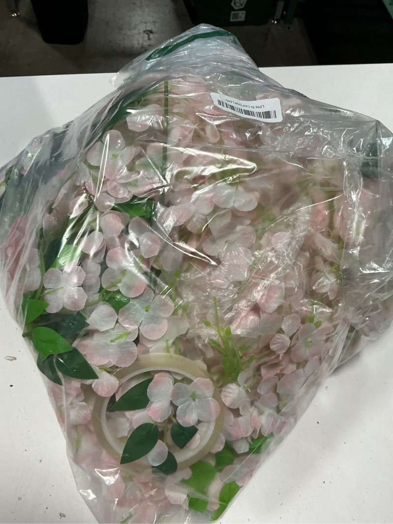 Condition photo showing As Is for 40 pack light pink wisteria hanging flowers, fake hanging flowers for decoration, artificial hanging flowers,vines for bedroom,flower garland for home,party,garden, wall,wedding decoration(3.6 ft/pcs) light pink 40 pcs