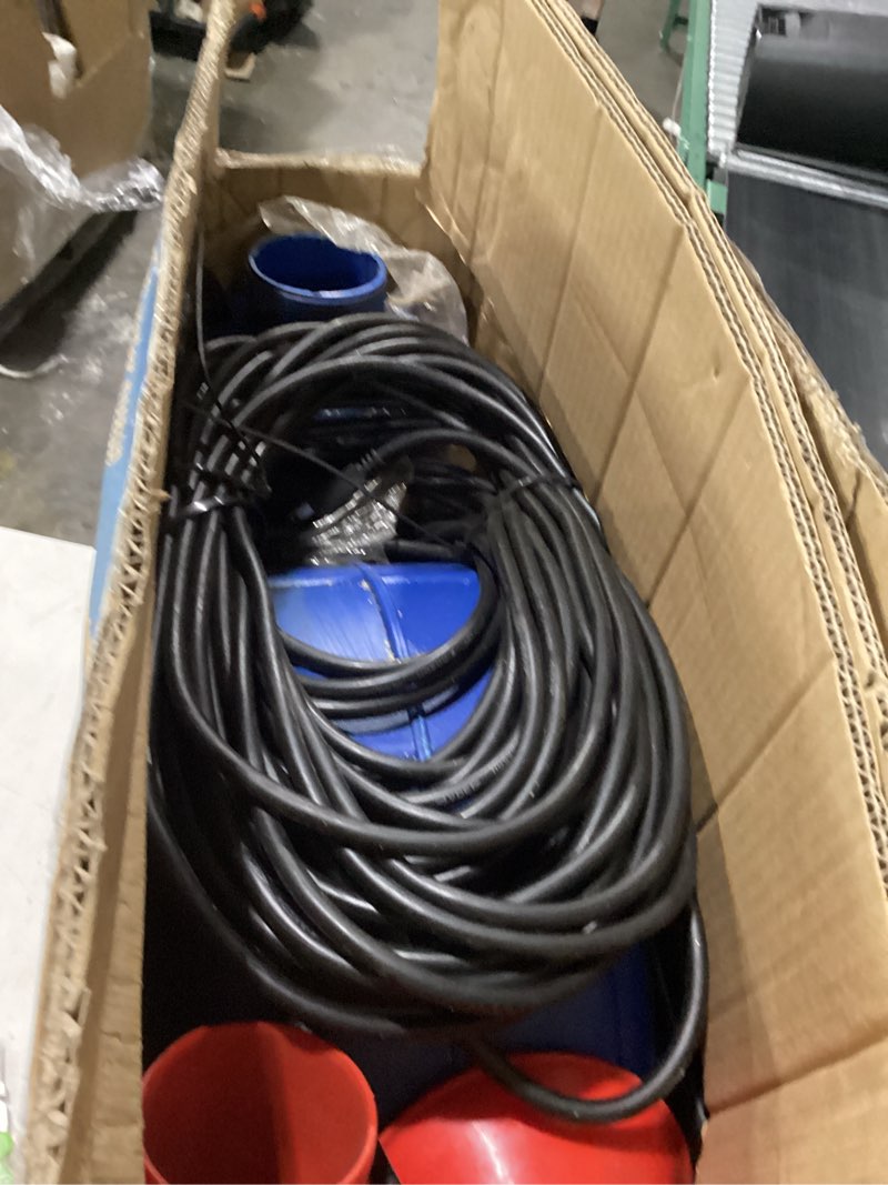 Condition photo showing As Is for 15000 gph pond fountain aerator - fully automatic 110v, 750w (1hp) floating pumps and pond aerator for large and small outdoor ponds and lakes - pountain aerator with 100ft power cord (silver) sliver