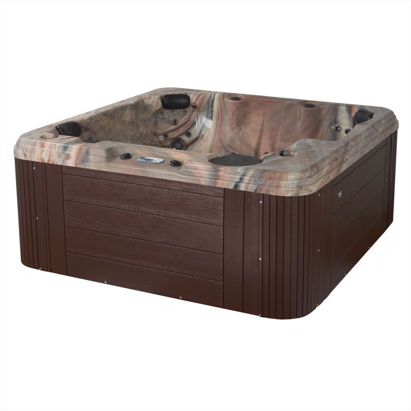 Revive Symphony LS 6 Person Lounger 86 Stainless Jet Hot Tub with Bluetooth Stereo/Subwoofer, Stainless Heater and Ozone