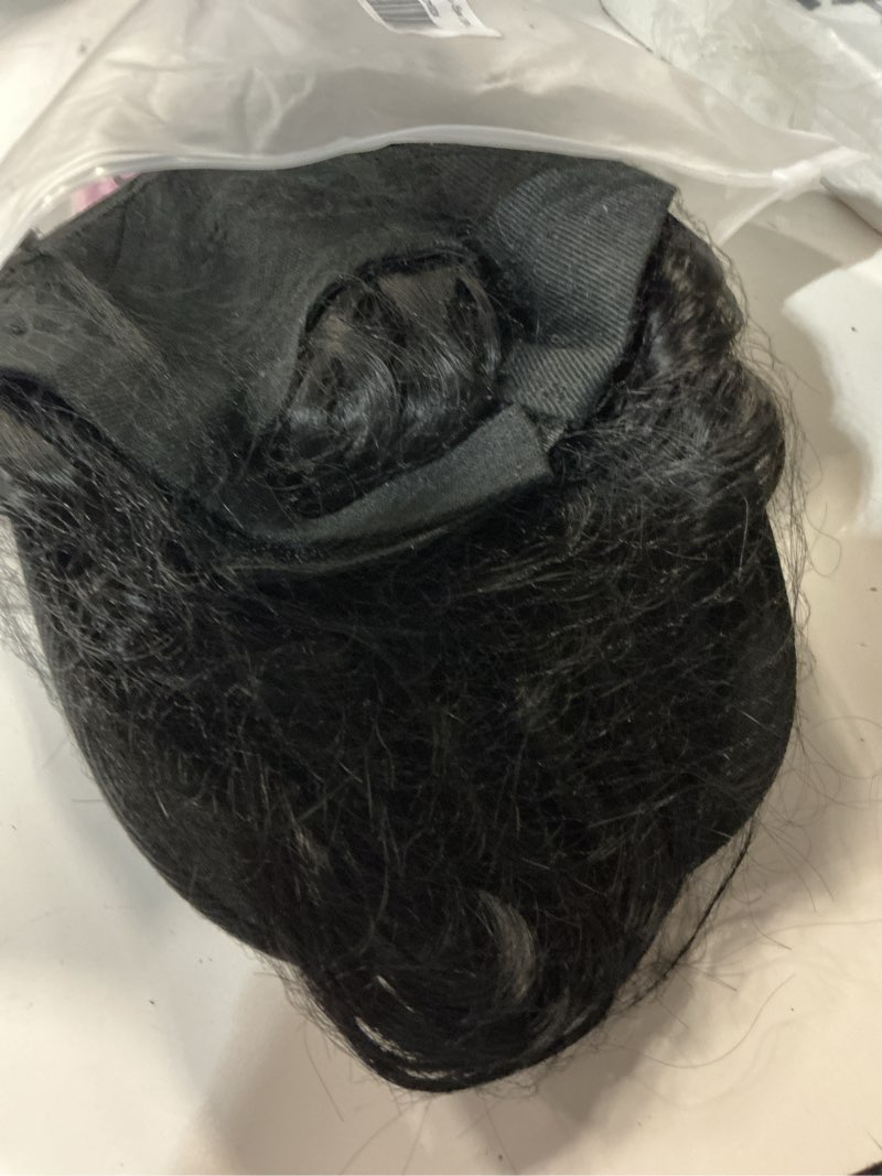Condition photo showing Good Condition for hanyudie hat wig for women wig cap with curly hair extensions hat with hair wave adjustable baseball cap wigs natutal black
