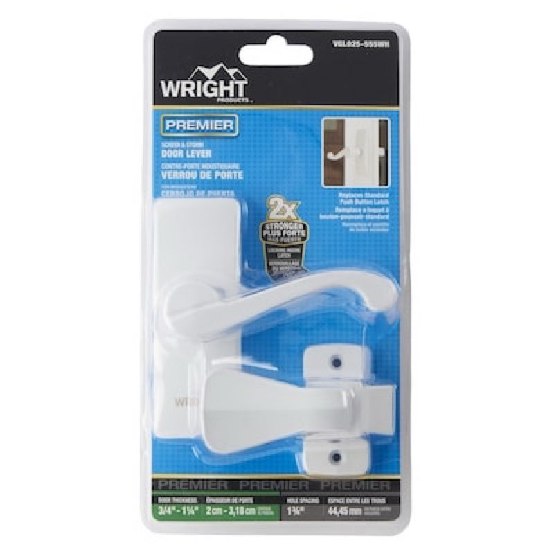 wright products gloss white lockable screen/storm door replacement handleset