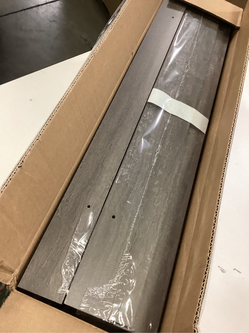 Condition photo showing Good Condition for upsimples Floating Shelves for Wall, 23.6 Inch Shelves for Decor Storage Set of 6, Wall Mounted Wood Shelf for Bedroom, Living Room, Bathroom, Kitchen, Long Picture Ledge Shelves, Grey Grey 23.6in