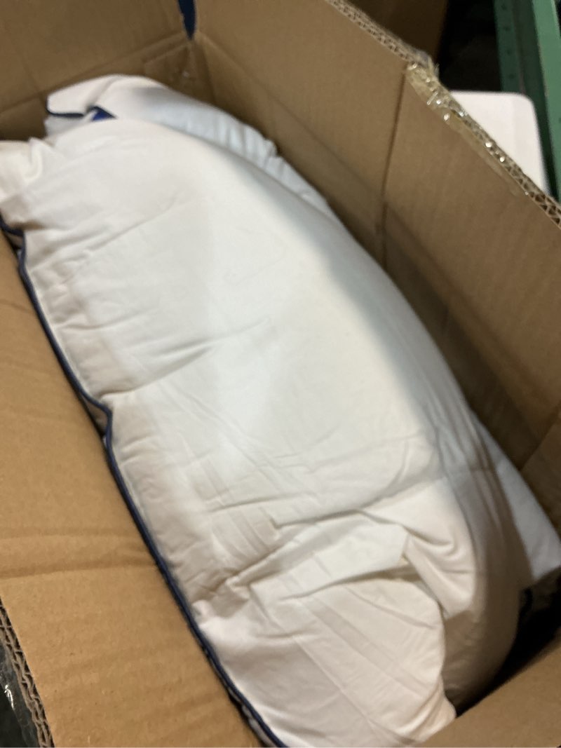 Condition photo showing New/Like New for Goose Down Feather Pillows Queen Size Set of 2 with Soft Cotton Cover for Side Back Stomach Sleepers 3-Zone Cervical Neck Support Hotel Collection Bed Pillow (2, Queen) 2 Queen (U.S. Standard)