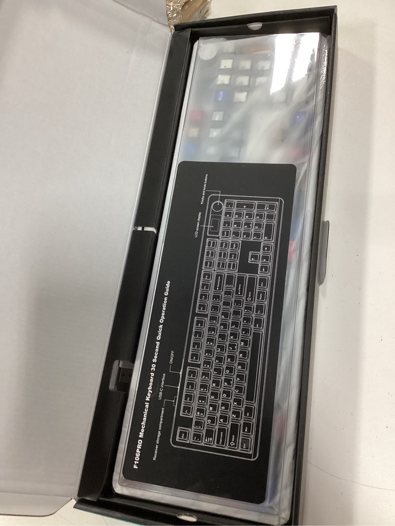 Condition photo showing New/Like New for aula f106 pro wireless mechanical keyboard,full size gaming keyboard with hot swappable knob & screen,tri-mode rgb backlit with 8000mah for pc/laptop/windows - blaze switch,comic mix