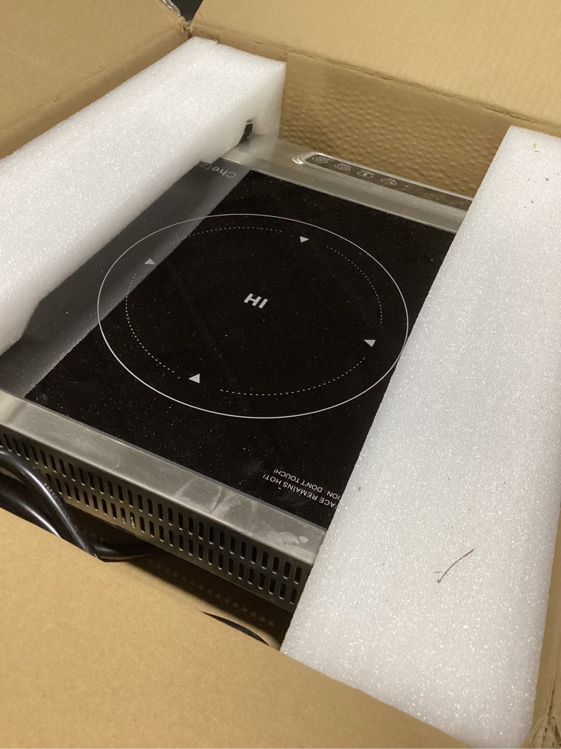 Condition photo showing Good Condition for Induction Cooktop, 1800W Commercial Electric Burner with Stainless Steel Shell, Induction Burner with 18 Power Settings, 24-Hour Timer, LED Display Single Commercial Induction Cooktop