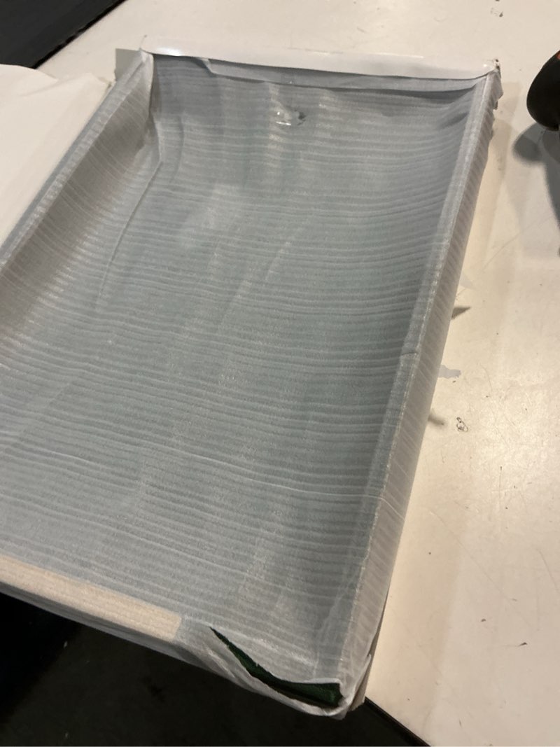 Condition photo showing New/Like New for Modern Elegant 17.5"x12" Rectangle Emerald Green Shagreen Faux Leather Decorative Tray Ottoman Coffe