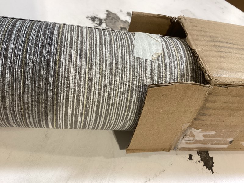 Condition photo showing Good Condition for haimin grasscloth wallpaper textured 24in x 393in fabric contact paper brown wall paper textured linen wallpaper peel and stick self-adhesive thick vinyl embossed film wallpaper (gray brown)