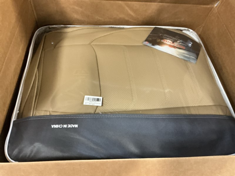 Condition photo showing Good Condition for full coverage faux leather car seat covers full set,automotive seat covers for cars,suvs pick-up truck, car seat cushion, beige seat covers for 5 seats,car seat protector beige full set