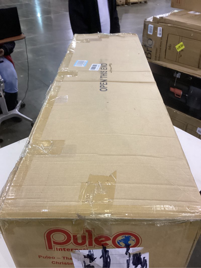 Condition photo showing As Is for Puleo International 7.5ft Pre-Lit Teton Pine Christmas Tree with 600 Clear Lights, 1347 Realistic Dense Branch Tips, Easy Setup Artificial Trees with Sturdy Metal Stand 7.5' Teton Pine with 600 Clear Lights