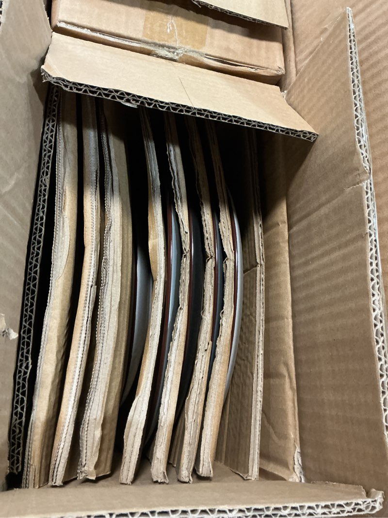 Condition photo showing New/Like New for Famiware Venus Plates and Bowls Sets, 12 Pieces Stoneware Speckled Dinnerware Sets, Dishes Set for 4, Microwave and Dishwasher Safe, Matte Multi-color Multicolor Set(12pcs)