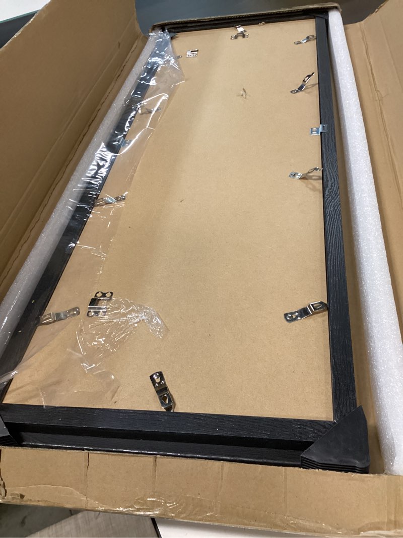 Condition photo showing Good Condition for 12x36 Picture Frame 2 Packs, Real Glass and Rustic Black Wood Frame, Display Collage Pictures Twelve 4x6 With Mat or Pennant 12 x 36 Without Mat - Horizontal or Vertical Wall Mounting 12x36 in matted to 12-4x6 Rustic Black