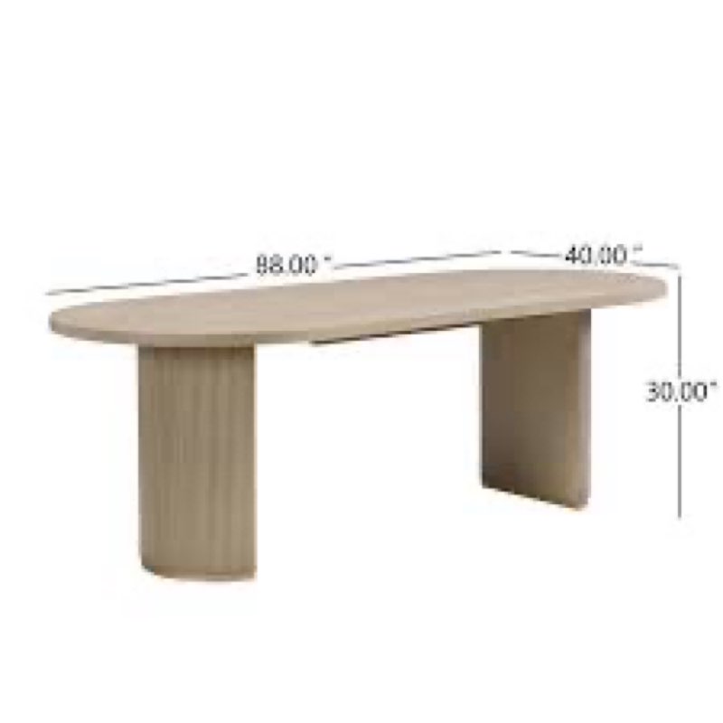 Aron Oval Wood Dining Table With Double Pedestal Base