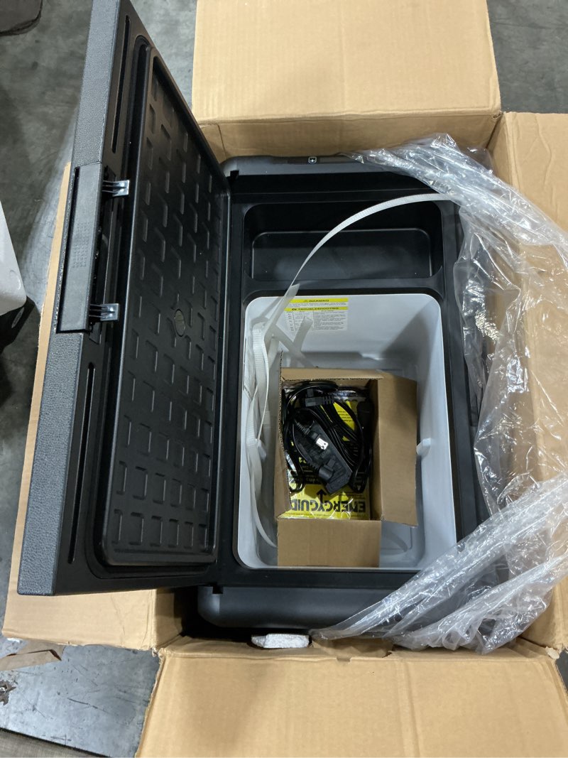 Condition photo showing Good Condition for setpower rf25 12v refrigerator 27 quart portable electric cooler for vehicles car freezer with 12/24v dc car refrigerator 12v portable fridge for car camping truck van rv suv road trip travel 27qt black