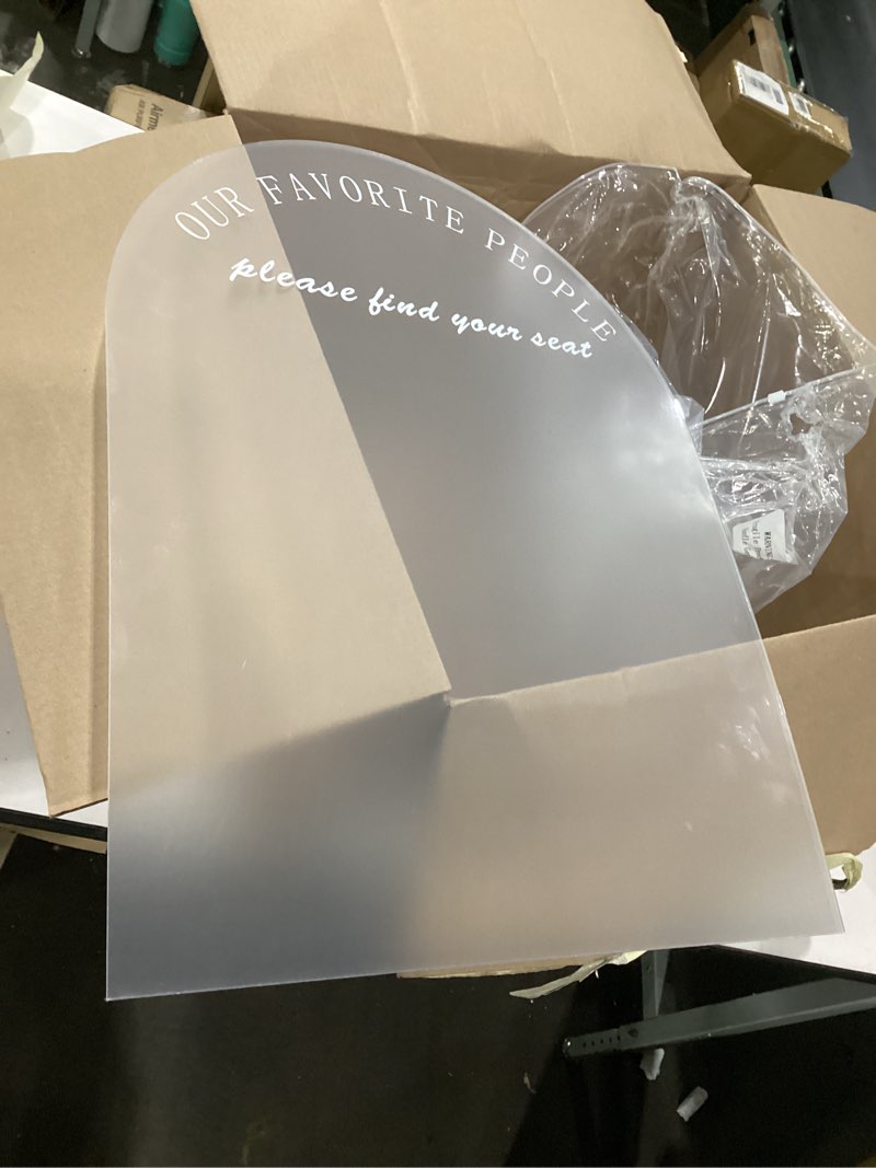 Condition photo showing Good Condition for yousoontic 1 sets wedding seating chart board display 24x18 acrylic welcome please find your seat sign clear wedding party signs for ceremony and reception display decor
