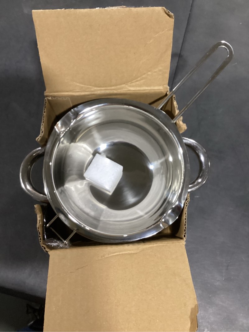 Condition photo showing Good Condition for 1000ml/1qt double boiler chocolate melting with 2qt 304 stainless steel pot, chocolate melting pot with silicone spatula 1000ml+2200ml
