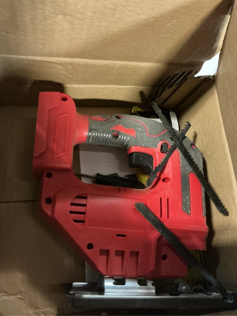 Condition photo showing As Is for Jig Saw Compatible With Milwaukee 18V Battery, Cordless, LED Light, ±45° Bevel Cuts, Brushless Cordless Jigsaw Tool, 3-Position Orbital for Metal/Wood/PVC Cutting(No Battery)