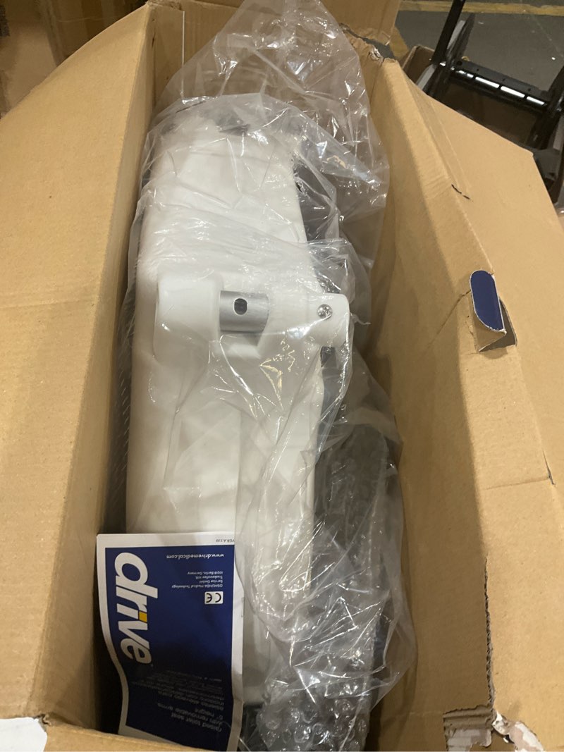 Condition photo showing New/Like New for drive medical 2-in-1 raised toilet seat with removable padded arms - elevated bathroom safety support - secure locking attachment - easy height assistance - durable construction, standard toilets