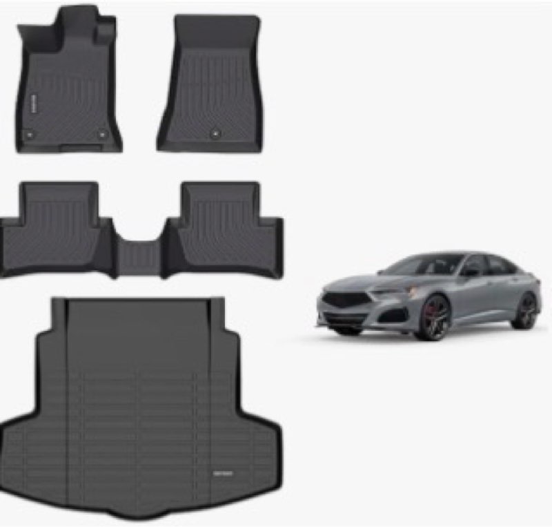 zokyuys® floor mats & cargo liner for acura tlx/tlx type s models 2025 2024 2023 2022 2021 (for awd 