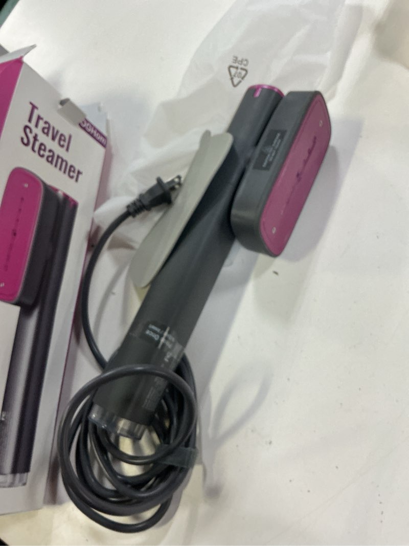 Condition photo showing As Is for oghom steamer for clothes, 110-240v travel steamer & iron 2 in 1, 1000w powerful steam, portable handheld garment wrinkle remover, 30s fast heat-up with dry & 2-steam control, for global & europe