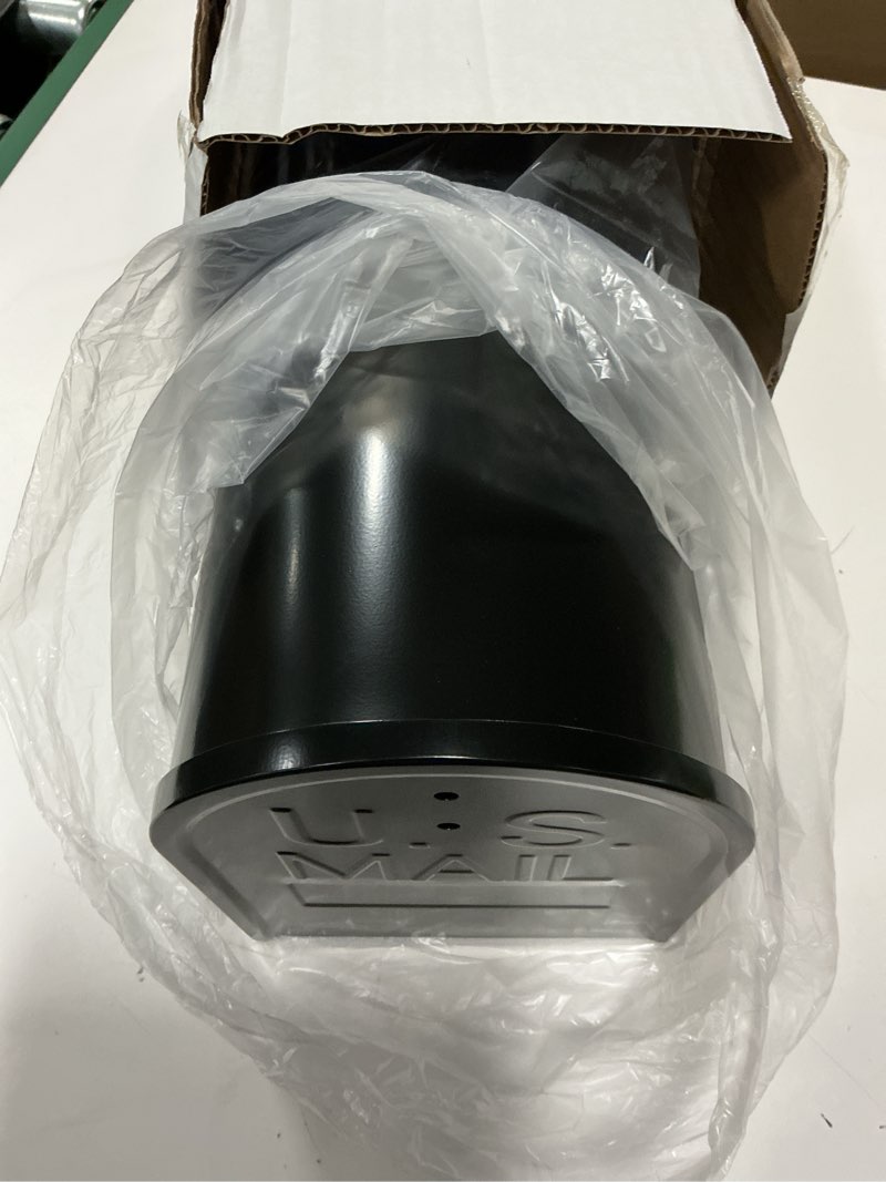 Condition photo showing Good Condition for Metal Post Mount Mailboxes for Outside,Galvanized Steel,Waterproof,Medium Capacity,Red Flag Indicated,Modern Style,Mail Boxes for House Outside/Residential,Black,18.8 x 9 x 6.7 inches