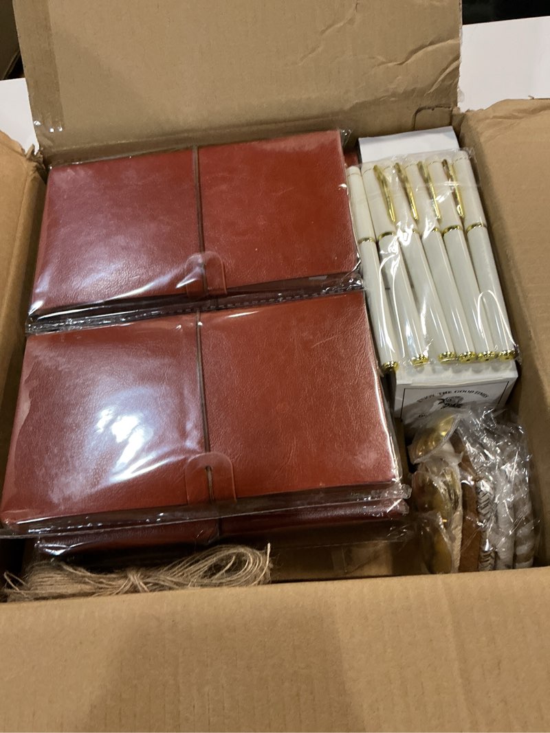 Condition photo showing New/Like New for baby shower prizes for game winners 6 sets baby shower games prizes ceramic mugs with metal spoons woven coasters notebooks with pens scented candles gift bags wedding bridal shower favors for guests brown 6