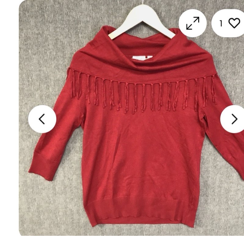have one to sell? sell one like this sell something else  kim rogers sweater womens medium petite red top cowl neck tassel 3/4 sleeve