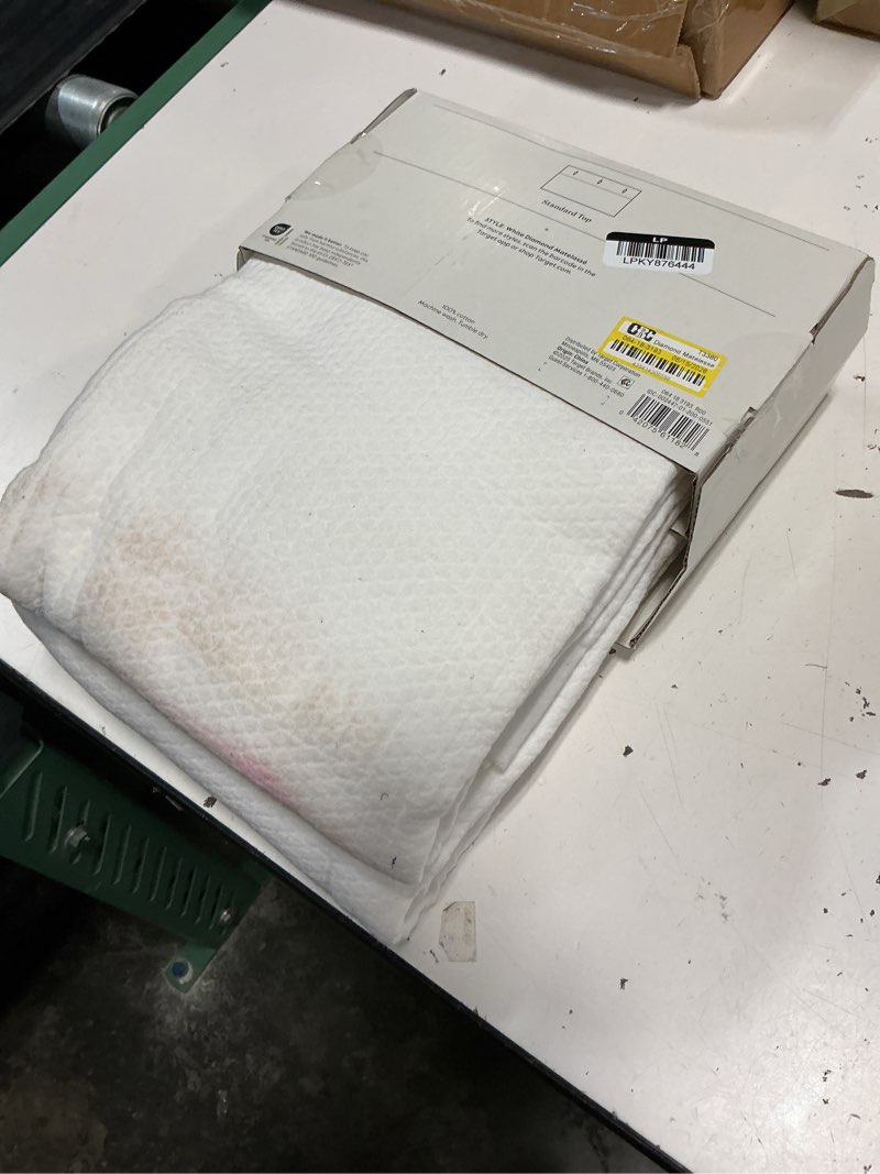 Condition photo showing As Is for diamond matelesse shower curtain white - threshold™