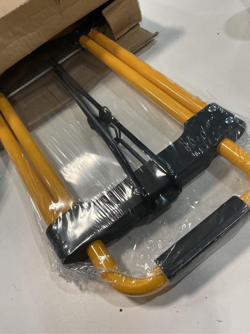 Condition photo showing Good Condition for 180LBS Folding Hand Truck Dolly Cart, Portable Aluminum with Telescoping Handle and Elastic Cord for Luggage, Boxes, Functionality Foldable Dolly for Home, Moving, Black Yellow Black Yellow 180 lbs