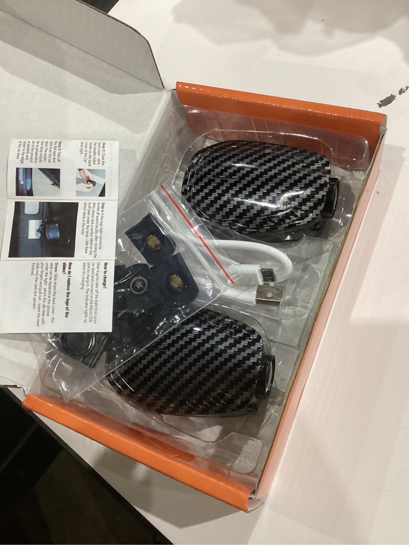 Condition photo showing Good Condition for Car Door Lights,2Pcs Car LED Logo Projector Lights,Rechargeable Wireless Door Step Courtesy Welcome Lights Shadow Ghost Lights Fit for All Cars (Including 6 Pairs Logo Slides) For Cadi-llllac