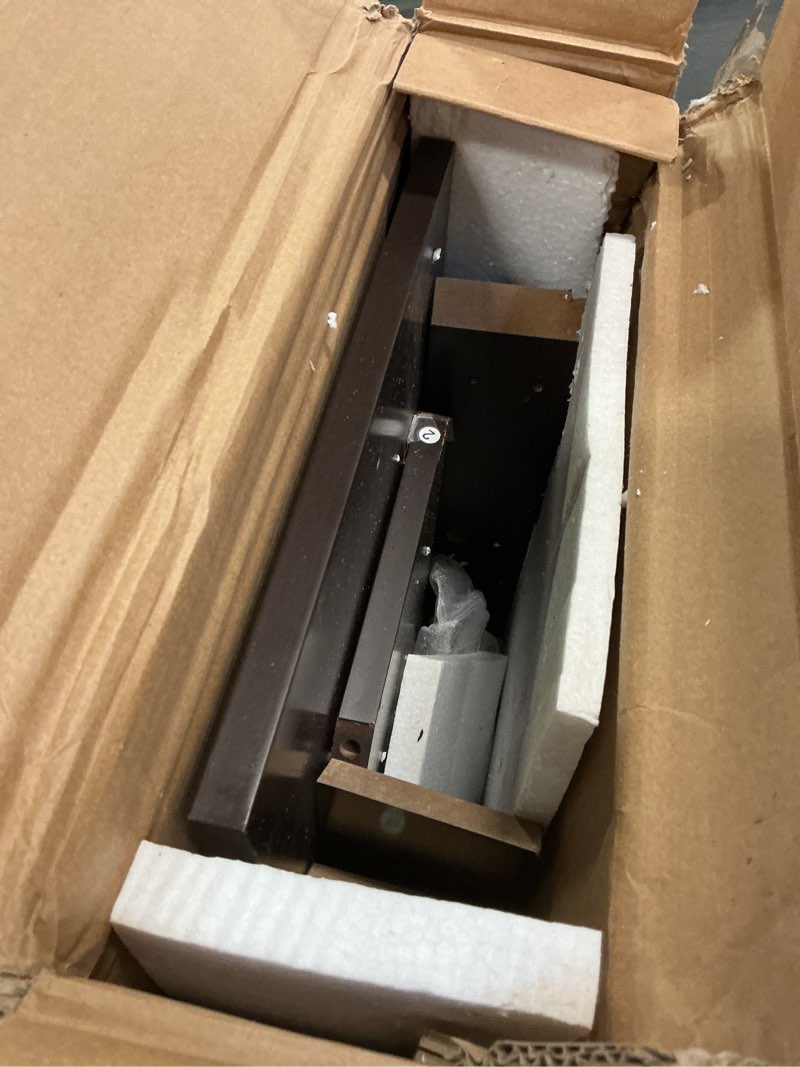 Condition photo showing As Is for ChooChoo 47 Inch Narrow Console Table with Drawer, Chic Accent Sofa Entryway Table with Shelves for Entryway, Living Room, Hallway, Espresso Espresso 11.8"D x 47.2"W x 31.4"H