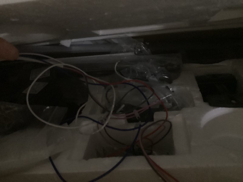 Condition photo showing As Is for ZMISHIBO 72 inch Large Ceiling Fans with Lights and Remote, Indoor/Outdoor Black Modern Ceiling Fan for Kitchen Living Room Patio, 6 Speed Reversible Quiet DC Motor, 3 CCT, Dual Finish 8 Blades Black & Walnut 72 Inch