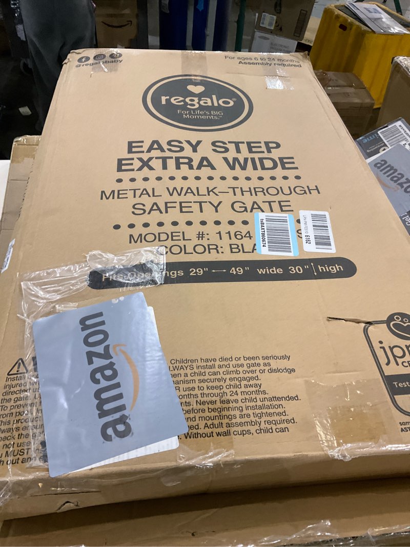 Condition photo showing As Is for REGALO EXTRA WIDE SAFETY GATE Black 29-49"W x 30"H