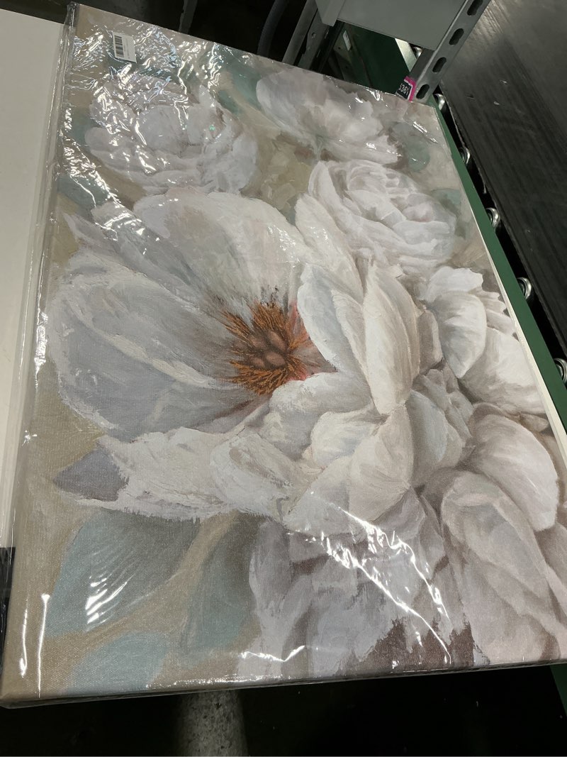 Condition photo showing New/Like New for SEVEN WALL ARTS White Flower Canvas Wall Art Modern Blossom Floral Painting Large Abstract Pictures Landscape Print Framed Artwork for Living Room Bedroom Office Home Decor 36"x 24" White Flower-1 36x24 Inch