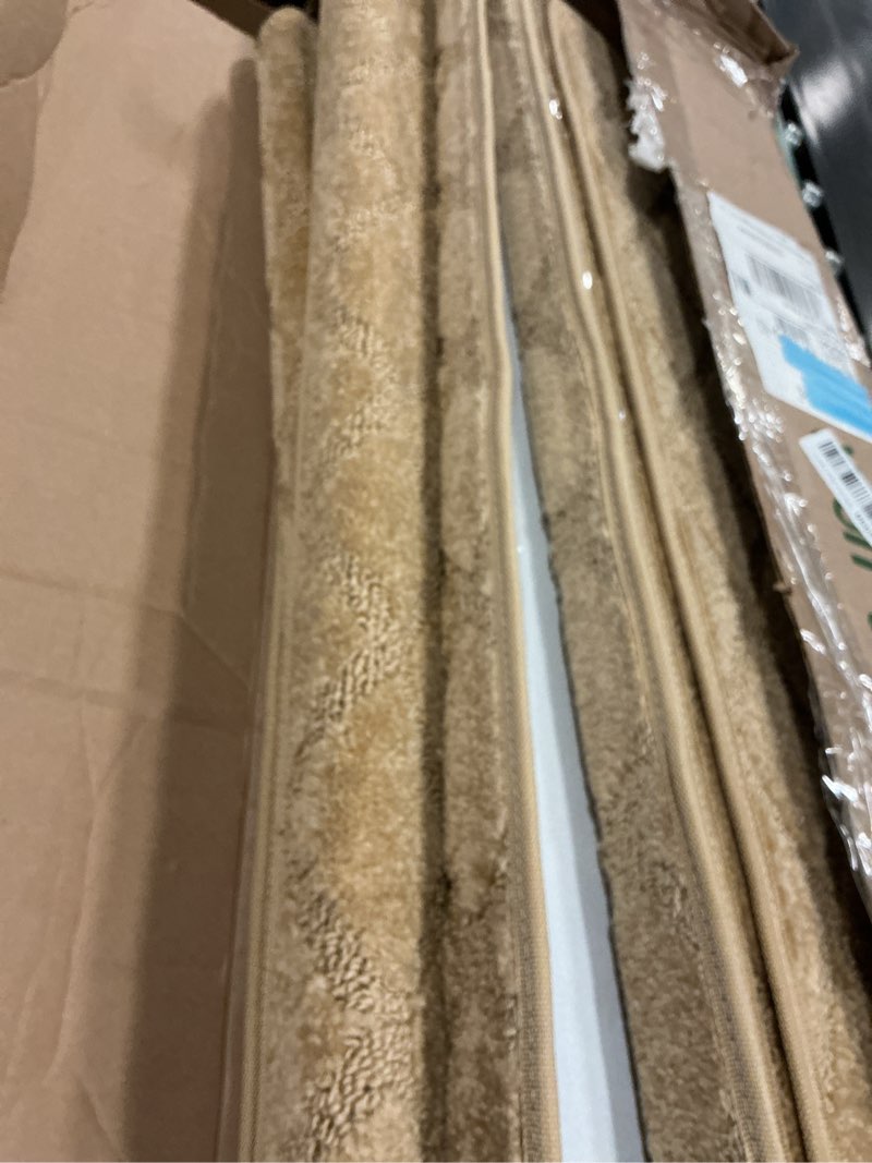 Condition photo showing New/Like New for Bullnose Stair Treads Non-Slip 9.5" x 32", 14 Pcs Carpet for Wooden Steps Indoor With Edge Protection, Reusable Peel and Stick TPU Backing Runner Rugs - Diamond Pattern Beige 9.5*32 INCH Beige (Diamond Pattern ) 14